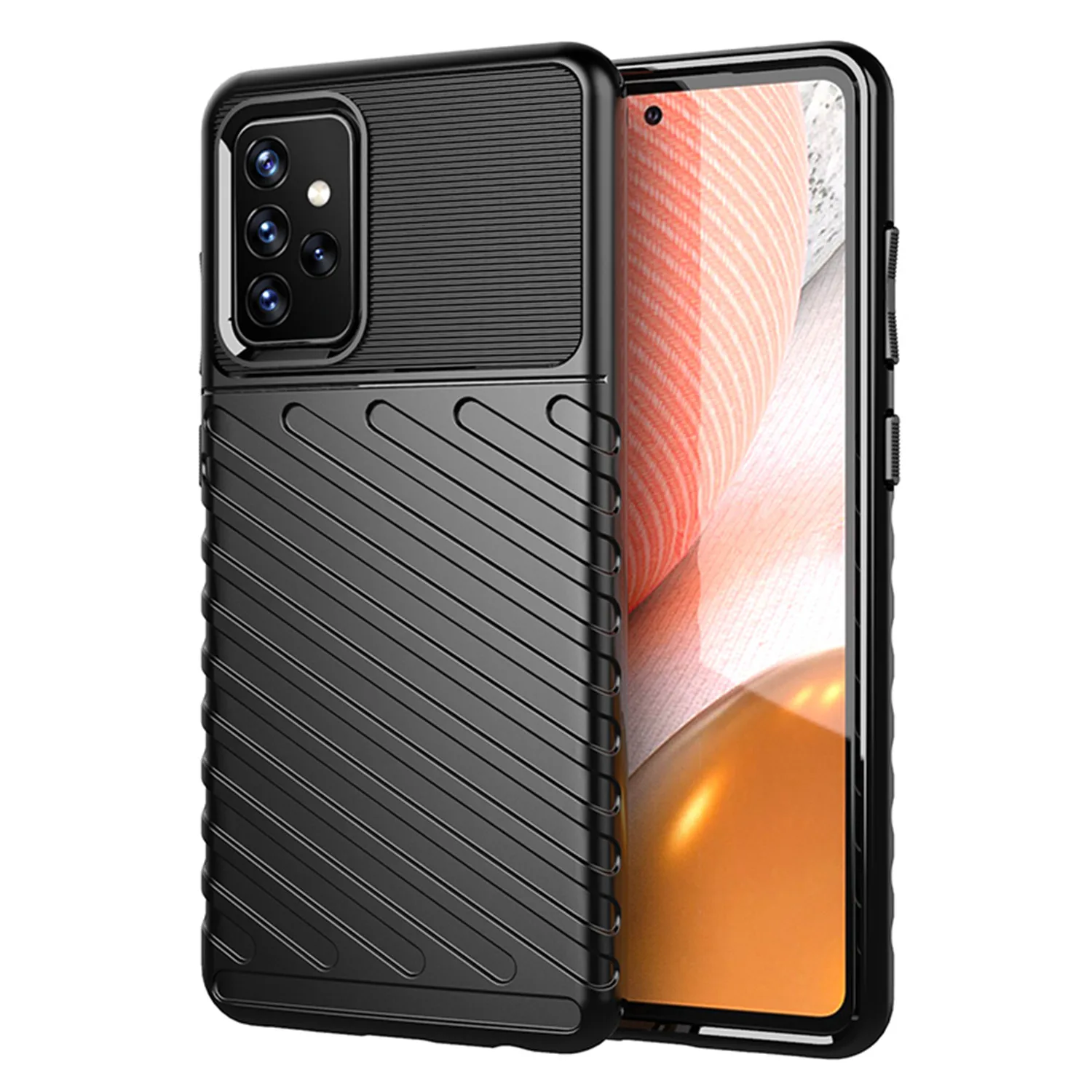 

Fashion Matte Cases For Samsung A72 4G Galaxy A71 A72 A73 A90 5g Shockproof Thunder Cover for galaxy a70 a71 A70e A70s A81 A82