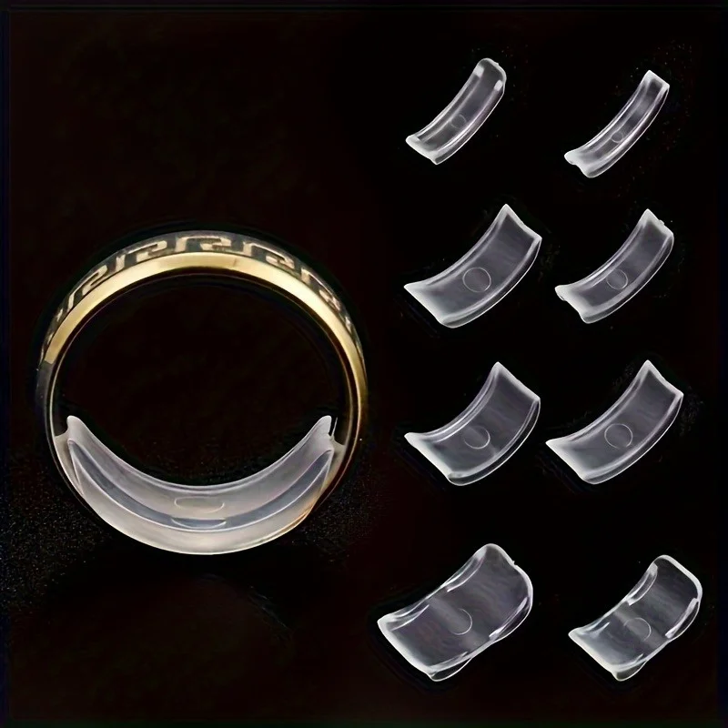 8 Sizes Silicone Invisible Clear Ring Size Adjuster Resizer Loose Rings Reducer Ring Sizer Fit Any Rings Jewelry Tools