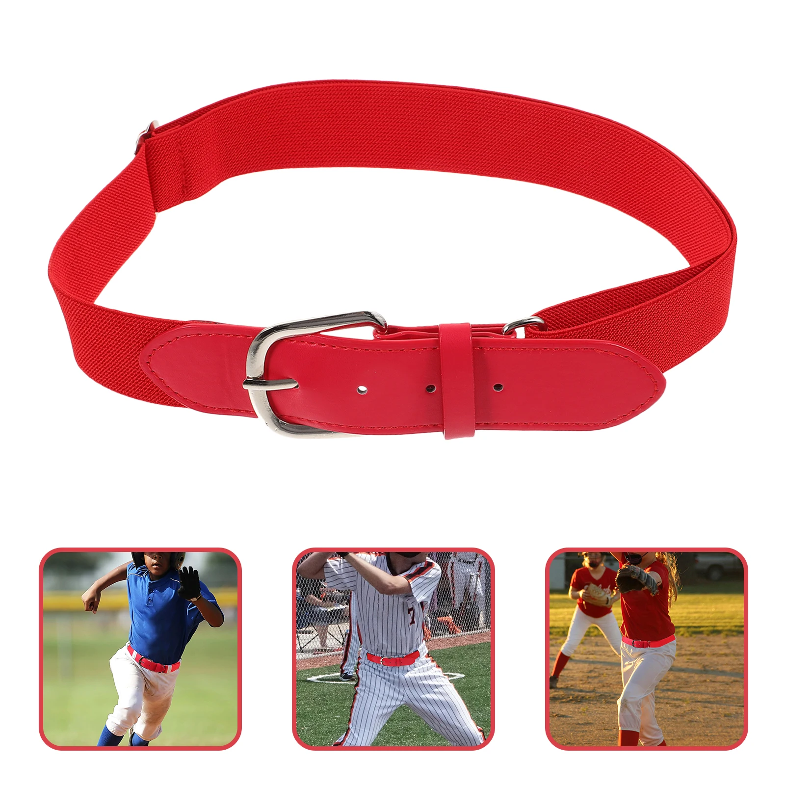 

Elastic Waist Belt Adjustable Softball Baseball Belts for Youth Red Sports Gear Nylon Zinc Alloy PU Durability Comfort Outdoor