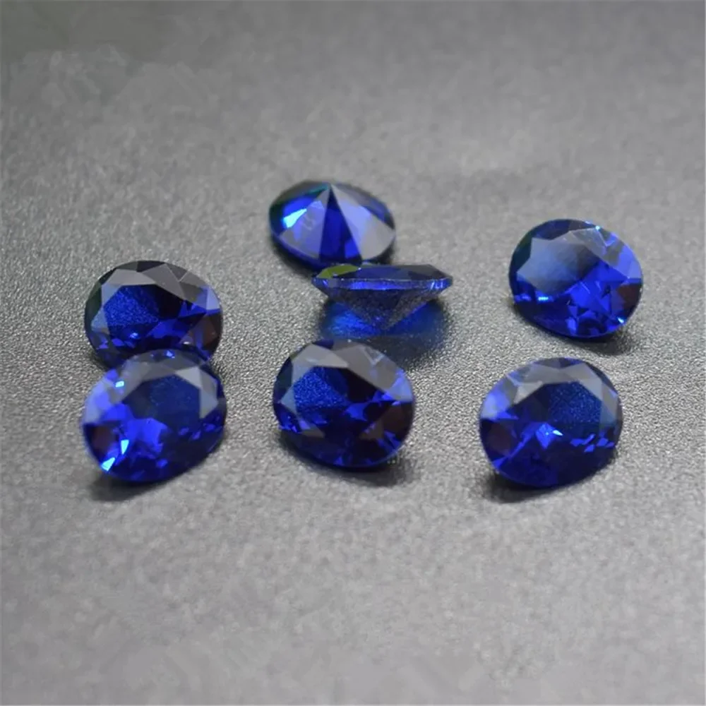 رائعة قطع الأزرق الإسبنيل البيضاوي الأوجه الأحجار الكريمة شكل البيض الأزرق الإسبنيل جوهرة أحجام متعددة للاختيار