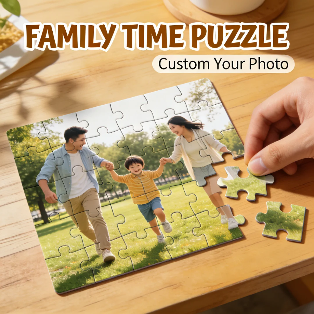35/300/500/1000 Stück personalisiertes Foto-Puzzle, personalisierte Bildblöcke für die Familie, Weihnachten, Neujahr, Valentinstag