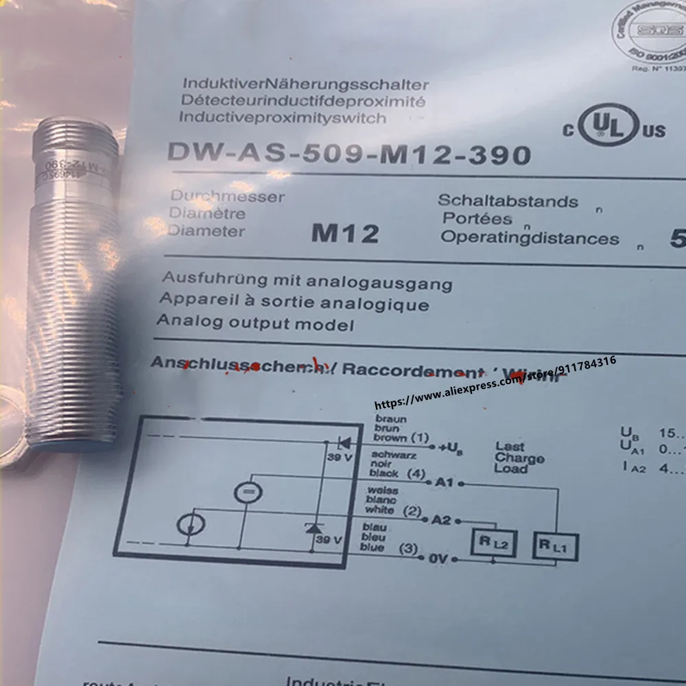 

2pcs New High Quality Contrinex Analog DW-AS-509-M12-390 DW-AD-509-M18-390 DW-AS-509-M18-390 DW-AD-509-M30-390 DW-AS-509-390