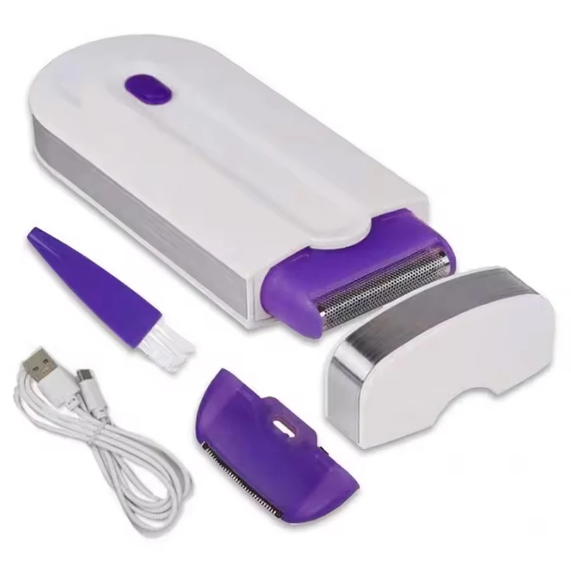 2 In 1 Electric Lady Hair Trimmer Usb Rechargeable Sensor Light Women Hair Remover Painless Shaving Mini Shaver Body Face Razor