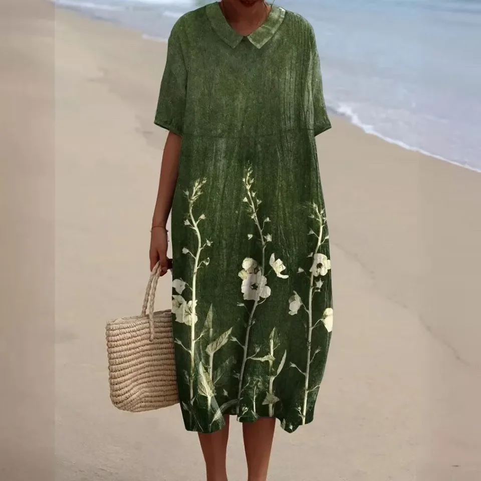 

2026 New European and American Clothing Women's Popular Comfortable Loose Printed Long Dress