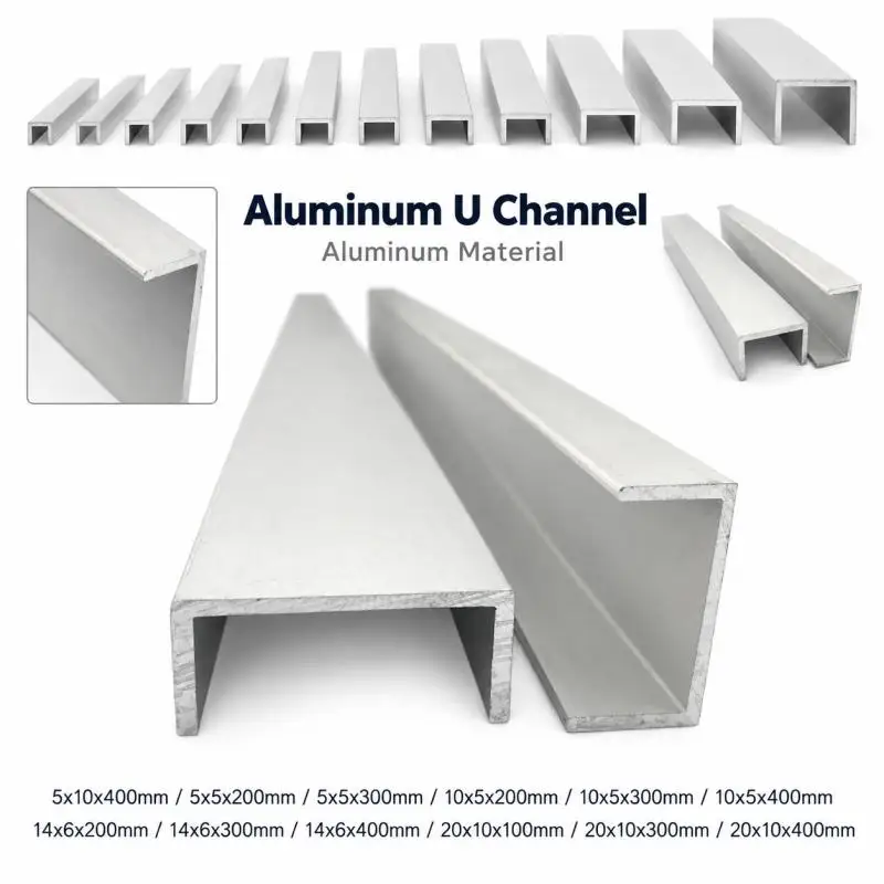 1~10pcs Aluminum U-shaped Channel Frame Slot Aluminum Guide Card Slot Glass Fixed Inner Slot DIY Molded Car Model Robot Bracket