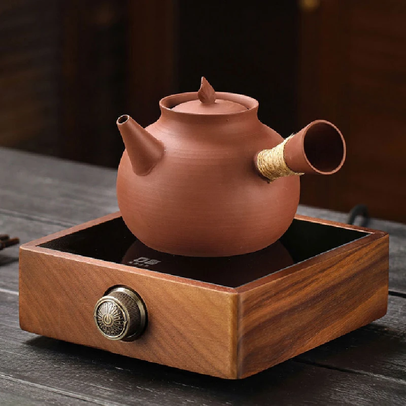 

Chinese Side Handle Vermilion Kettle Red Mud Sand Jumping Lid Boiling Teapot Raw Ore Handmade Purple Sand Teapot Kung Fu Tea Set