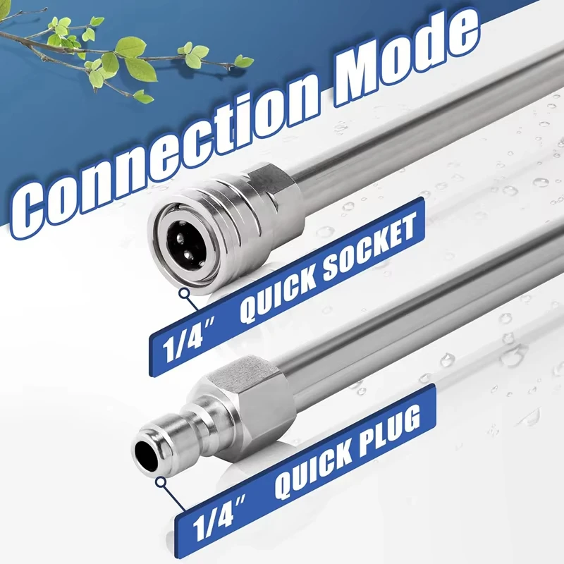 40 cm Quick Plug Verlängerung Stange Hochdruck Wasser Pistole Edelstahl Autos Zubehör Verlängerung Stange Tragbare Hochdruckreiniger – Detail 2