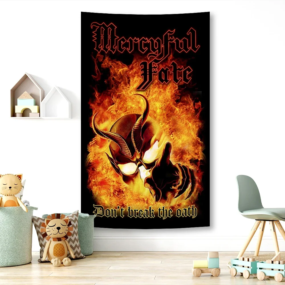 Danish Heavy Metal Band Tapestry Mercyfuls Fate Printed Posters Bar Club Garage Room Headboard Hanging Decorations