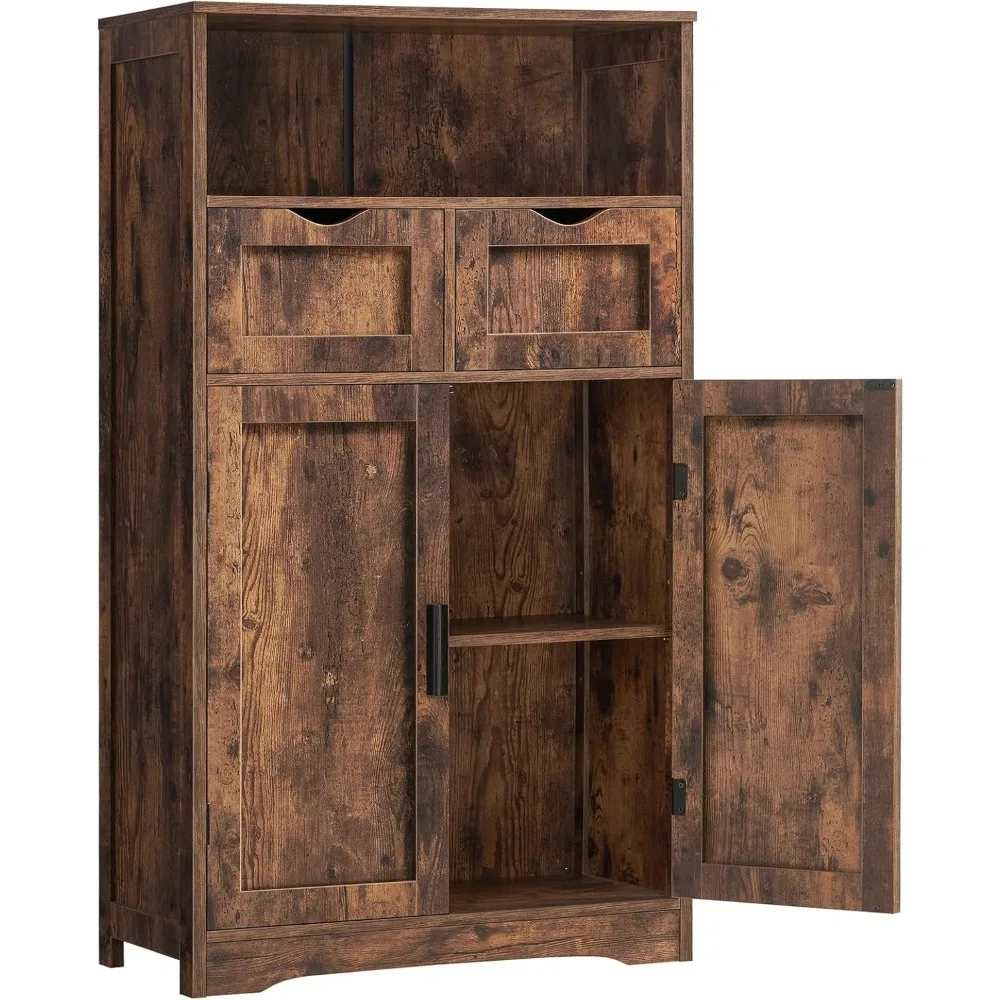 

Storage Cabinet with 2 Drawers and Adjustable Shelves - Small Cupboard for Living Room