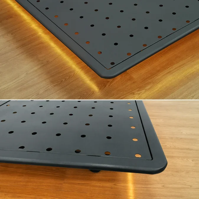 A Foshan Factory King Size Metal Bed Frame Durable Metal Bed Base With Sensor LED Light