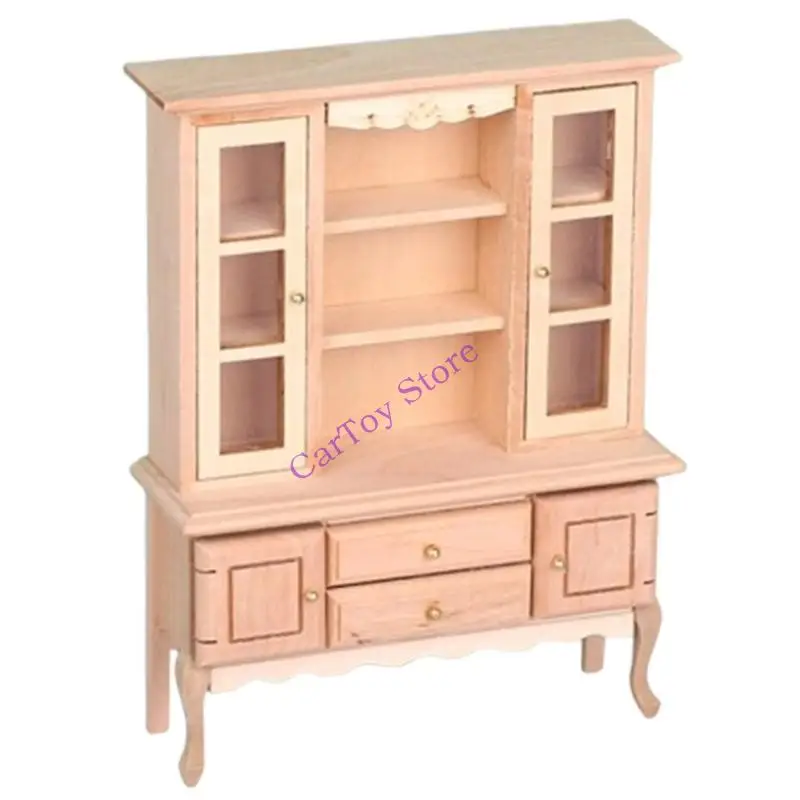 

1/12 Scale Unpainted Wooden Dollhouses Cabinet Miniature Furniture For Creative Customization And Collections