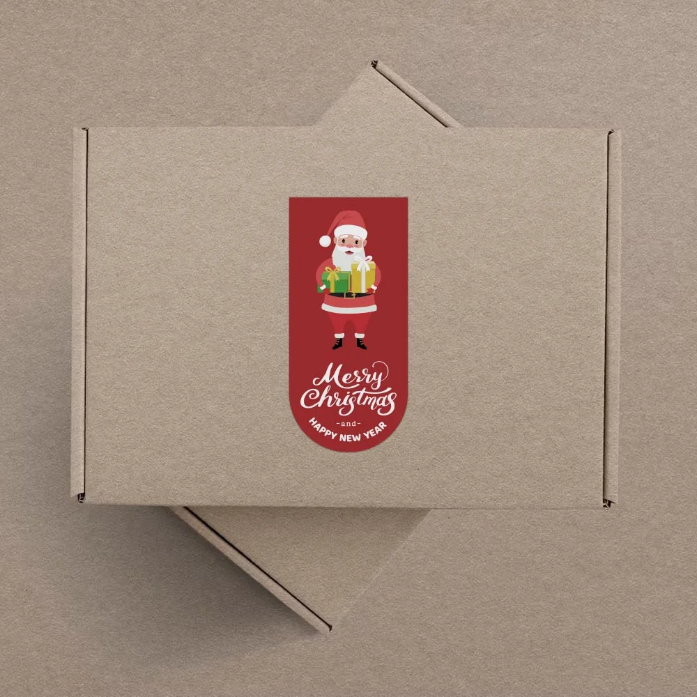 50-100Pcs Merry Christmas Stickers 5 Style Animals Snowman Trees Decorative Stickers for Small Business Wrapping Gift Box Labels