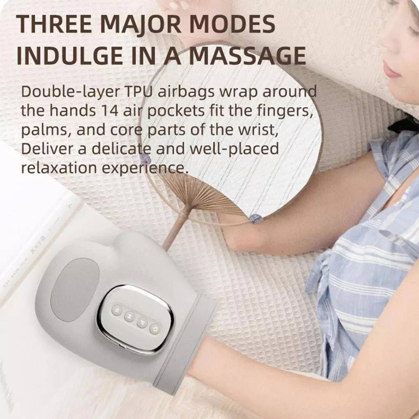

Electric Hand and Wrist Massager Full Wrapped Hand Massager with Heat and Compression for Pain Relief Finger Numbness