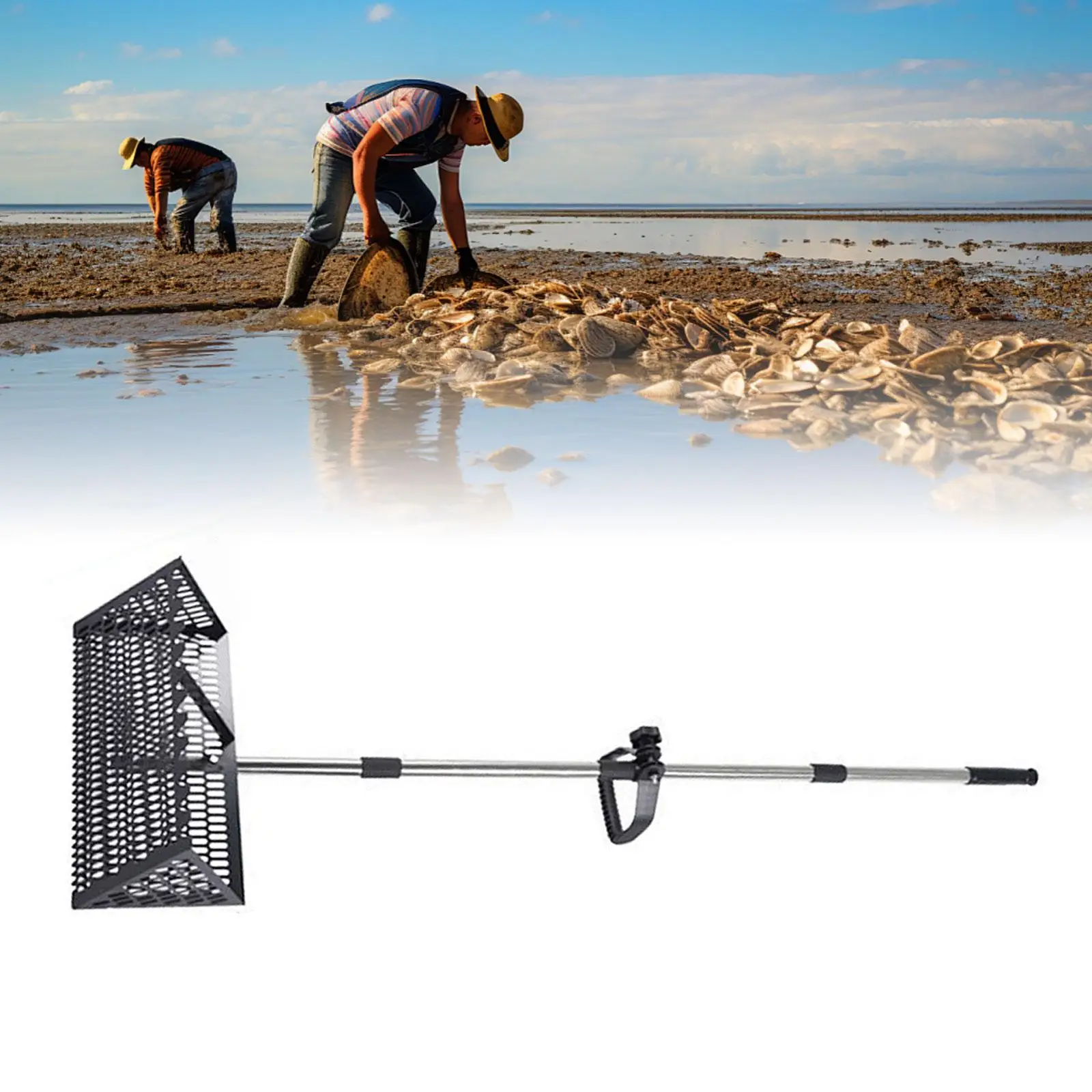 

Beach Sand Sieve Shovel Stainless Steel Foldable Scoop Filter for Sand Search and Beach Digging with Gloves and Bucket
