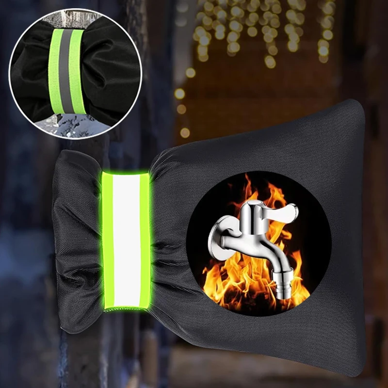 

Outdoor Faucet Cover Freeze Protection Winter Insulation Sleeve Easy Install Snug Fit Prevent Frozen Pipe Waterproof Frost Proof
