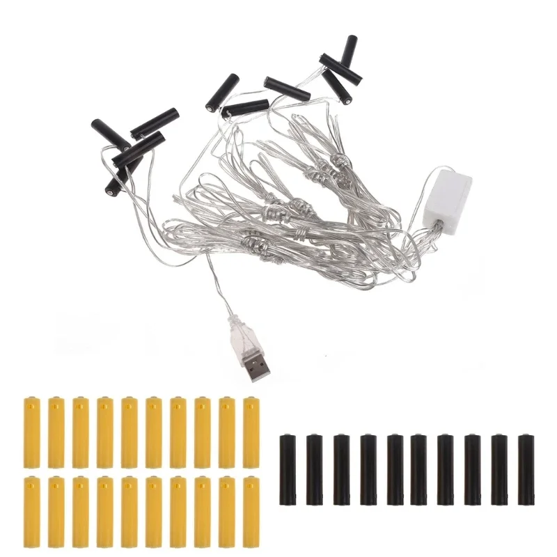 300 ซม.USB AAA แบตเตอรี่เครื่องกำจัด 4.5V 3V AAA แบตเตอรี่สำหรับไฟ LED โคมไฟพัดลม All In สาย USB