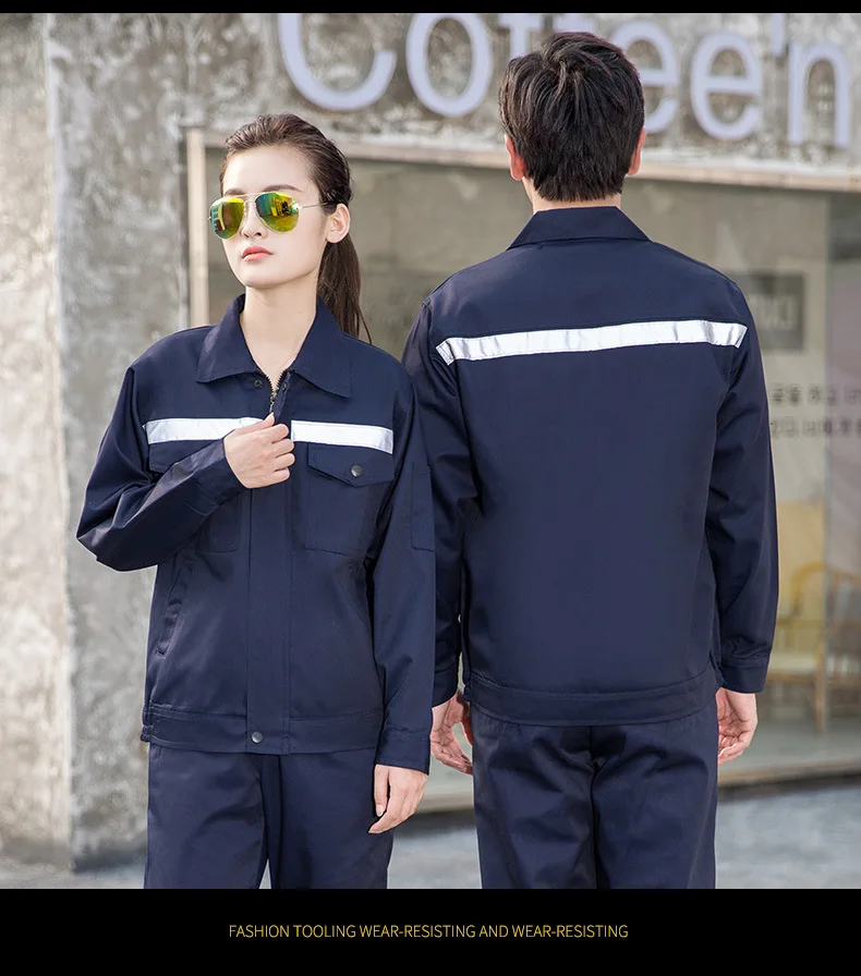 Free Shipping Wear-Resistant Spring And Autumn Reflective Strip Factory Labor Protection Service Highway Administration Suit