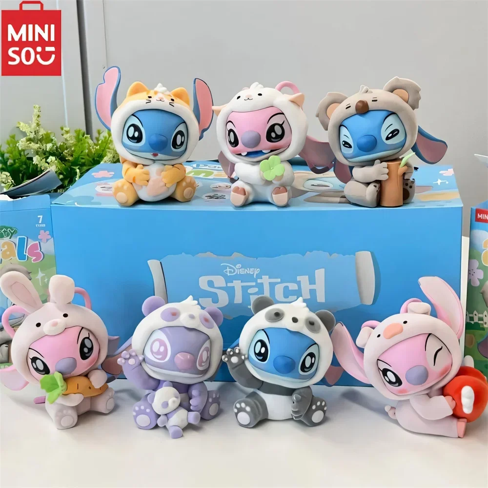 MINISO ディズニー ステッチ アニマル パーティー シリーズ ブラインドボックス – 最新フィギュア、ミステリーフィギュア装飾オーナメント、サプライズバッグ、誕生日ギフト