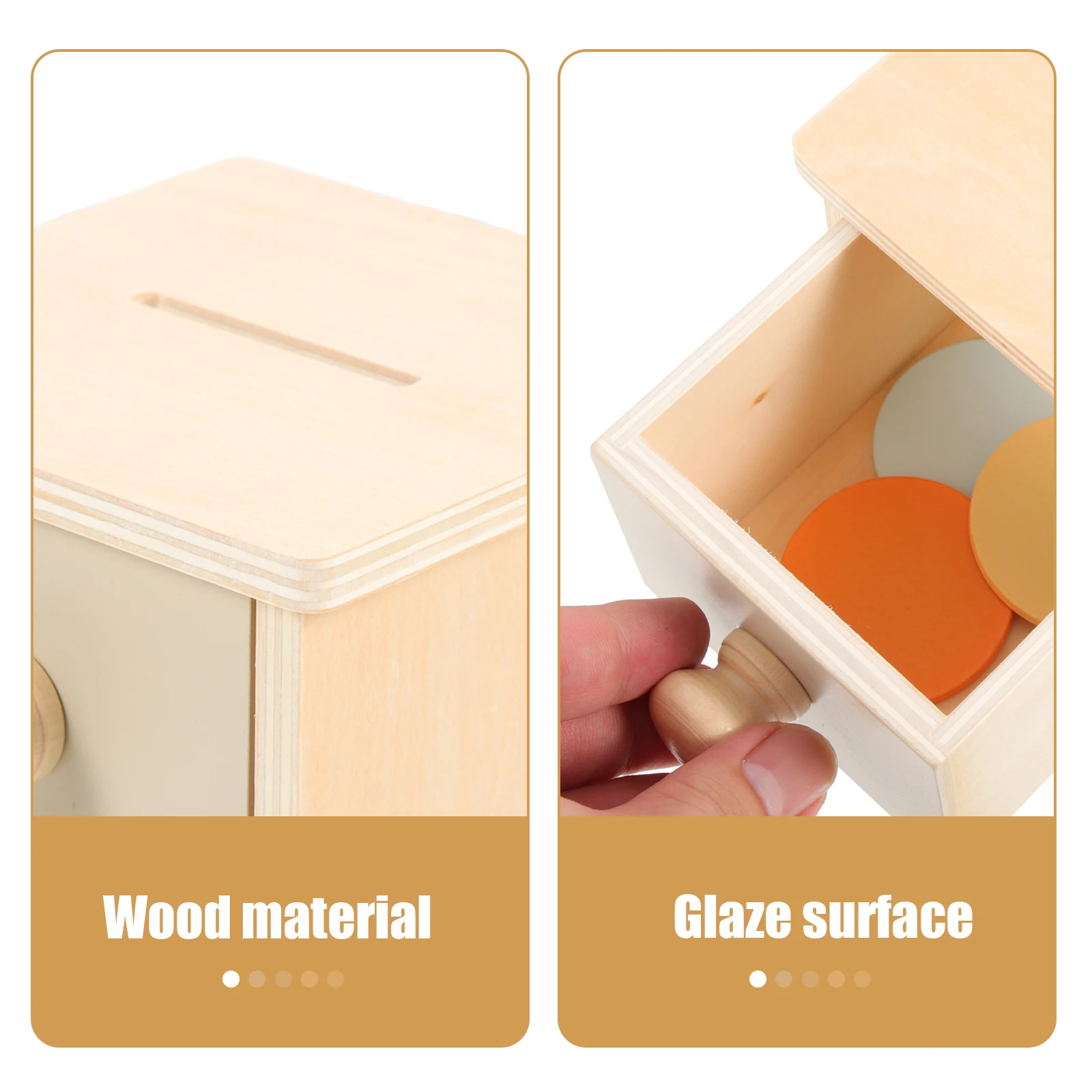 1pc Montessori Scatola di Monete di Legno Per I Più Piccoli 1-3 Abilità Motorie Fine Cognizione del Colore Apprendimento Giocattolo Educativo Del Bambino Afferrare