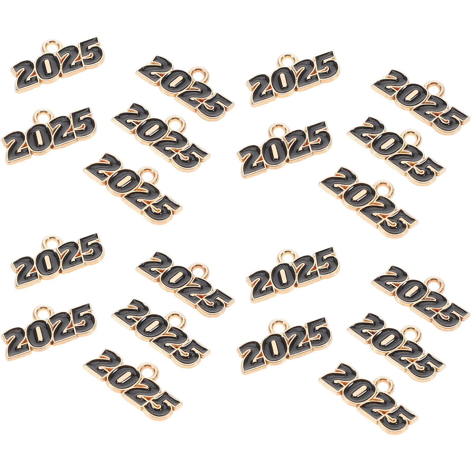 

20 Pcs Year Number Pendant 2025 Necklace Bracelet Alloy Jewelry Custom Decorative Charms Vintage Style Pendant DIY Accessories