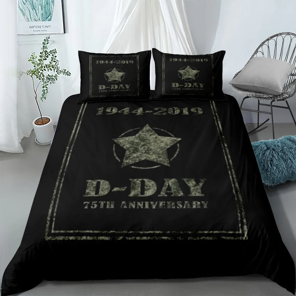 D Day Aniversary Duvet Cover Set EU Single Double King US Twin Full Queen Size  Bedclothes
