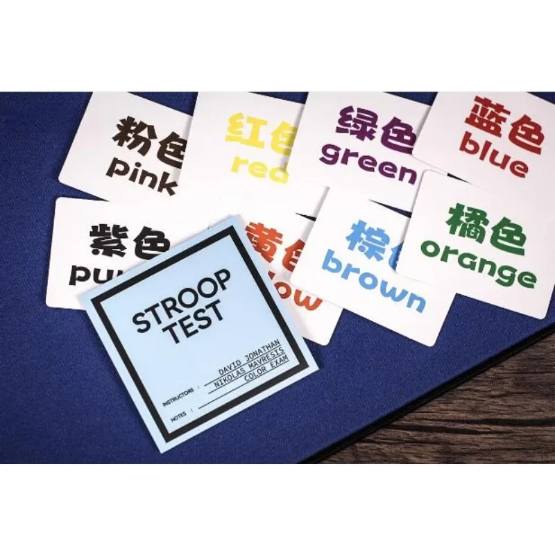 

Stroop Test By David Jonathan Magic Trick Close Up Magic Deck Mentalism Gimmick Mind Prediction Illusions Magician Props