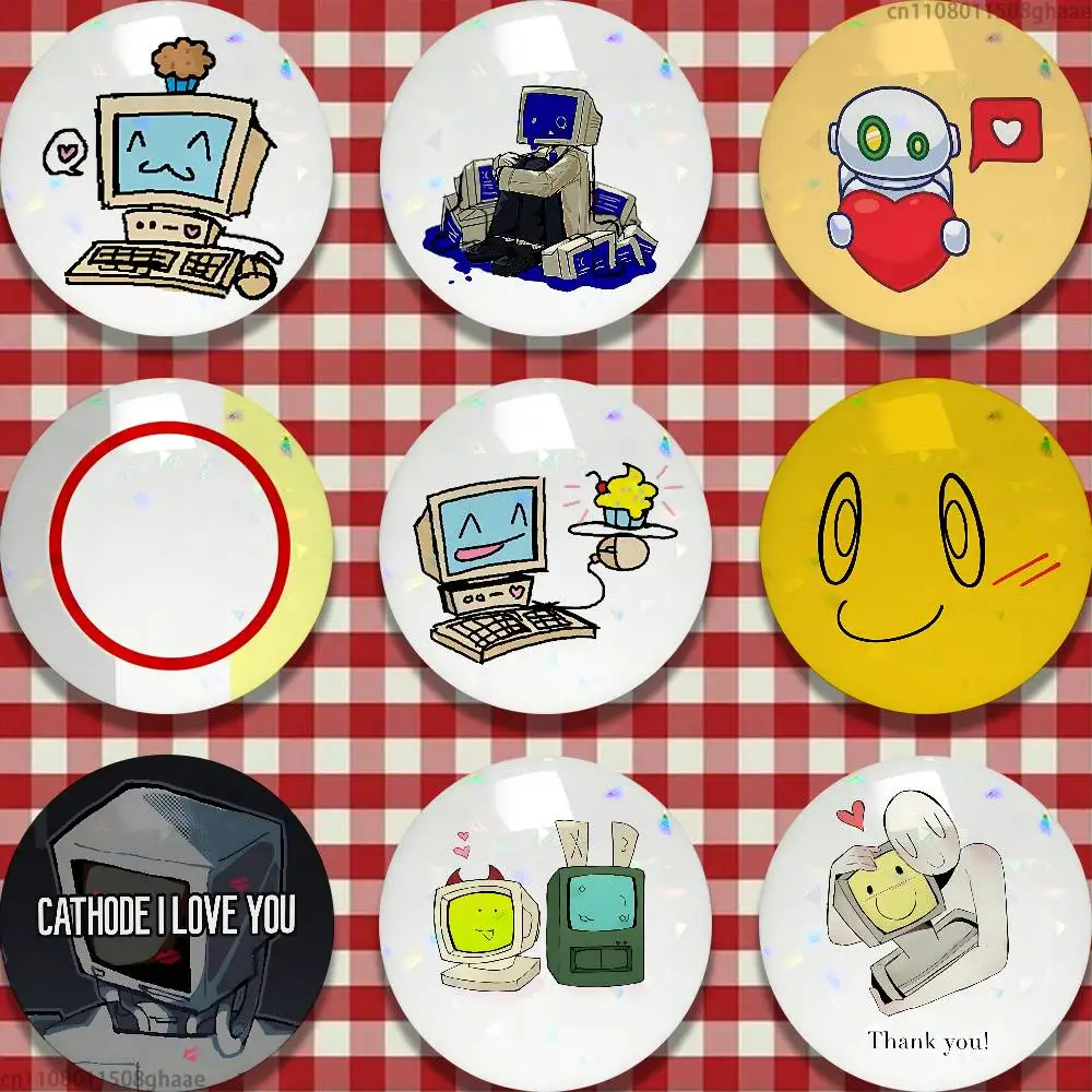Objectum Robot Lover Tinplate Enamel Pins Creativity Printed Pictures Text Metal Lapel Badges Brooches