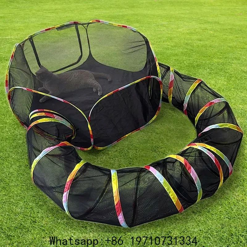 

Outdoor Cat Enclosure Portable Cat Tents for Outside Cage Free Playpen Pet Tunnel Playground for Indoor Cats & Small Animals