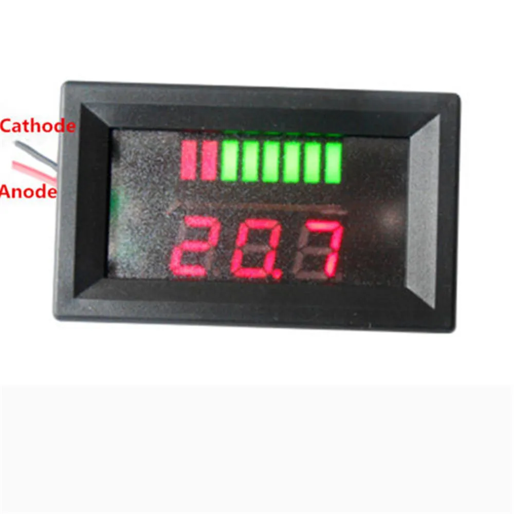 Car Battery Charge Level Indicator 12V 24V 36V 48V 60V 72V 84V Lithium Battery Capacity Meter Test Display LED Tester Voltmeter