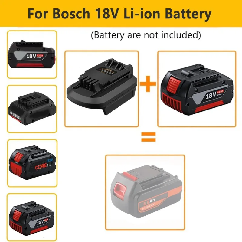 ALASICKA Battery Adapter BS18BD for Bosch 18V GBA Series Li-ion Batteries Convert To Work for Black&Decker 18V 20V Power Tools