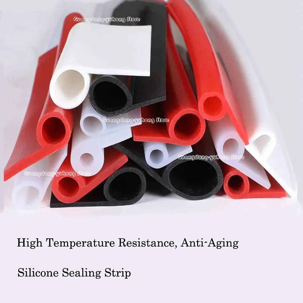 Oven Door P Shape Silicone Sealing Strip High Temperature Oven Steam Door Window Rubber Weatherstrip P-Type Weatherstripping