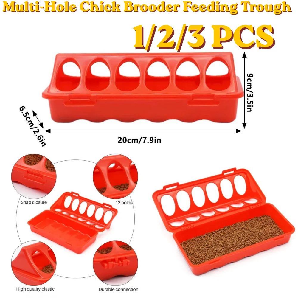 Comedero de Plástico con Tapa Abatible para Aves de Corral, Comedero Anti-Desperdicio para Pollos, Codornices y Gallinas, Accesorio Agrícola Duradero