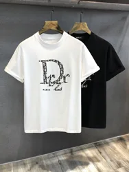 New Summer Hot Sales Casual T-shirts for Men Cotton O-Neck Letter Print Tops Tees Women Short Sleeve Men's Clothing S-4XL