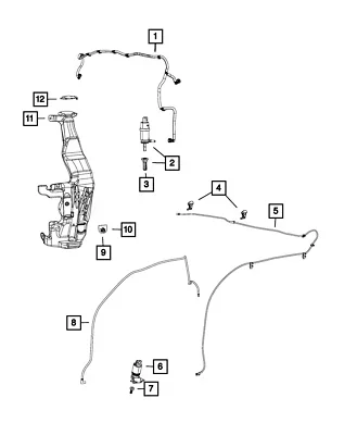 Fits  for Grand Cherokee between 2014 and 2018 Washer Headlamp Hose 68232076AA