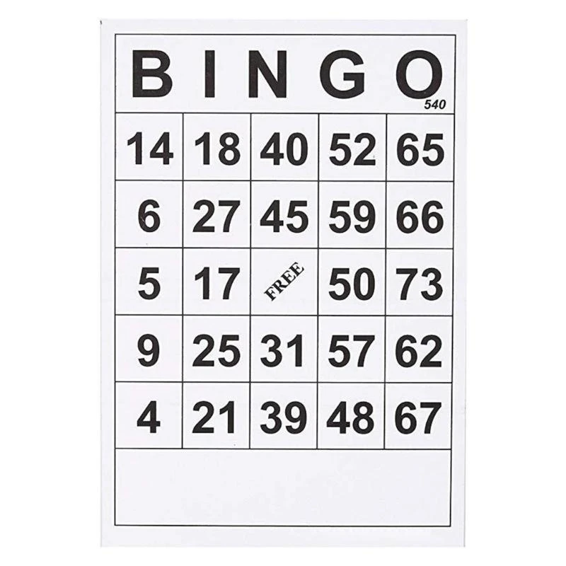 60 PCS Bingo Paper Game Cards مع بطاقات ألعاب الطاولة في أرقام فريدة من نوعها