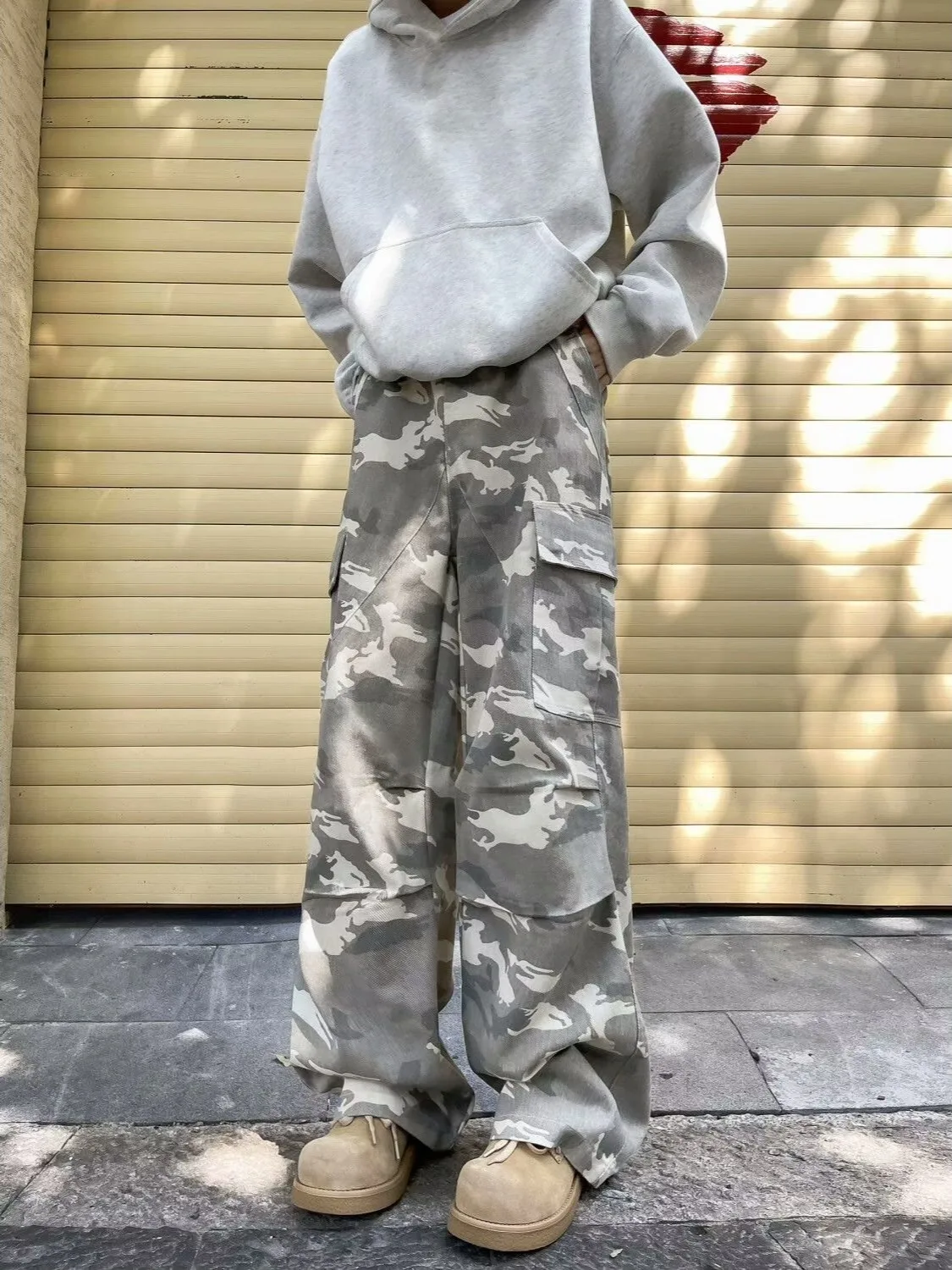 

Мужские джинсы в стиле ретро-американский камуфляж, летние, модные, свободные, прямые, рабочие, длинные брюки, повседневные, дышащие, прямого кроя