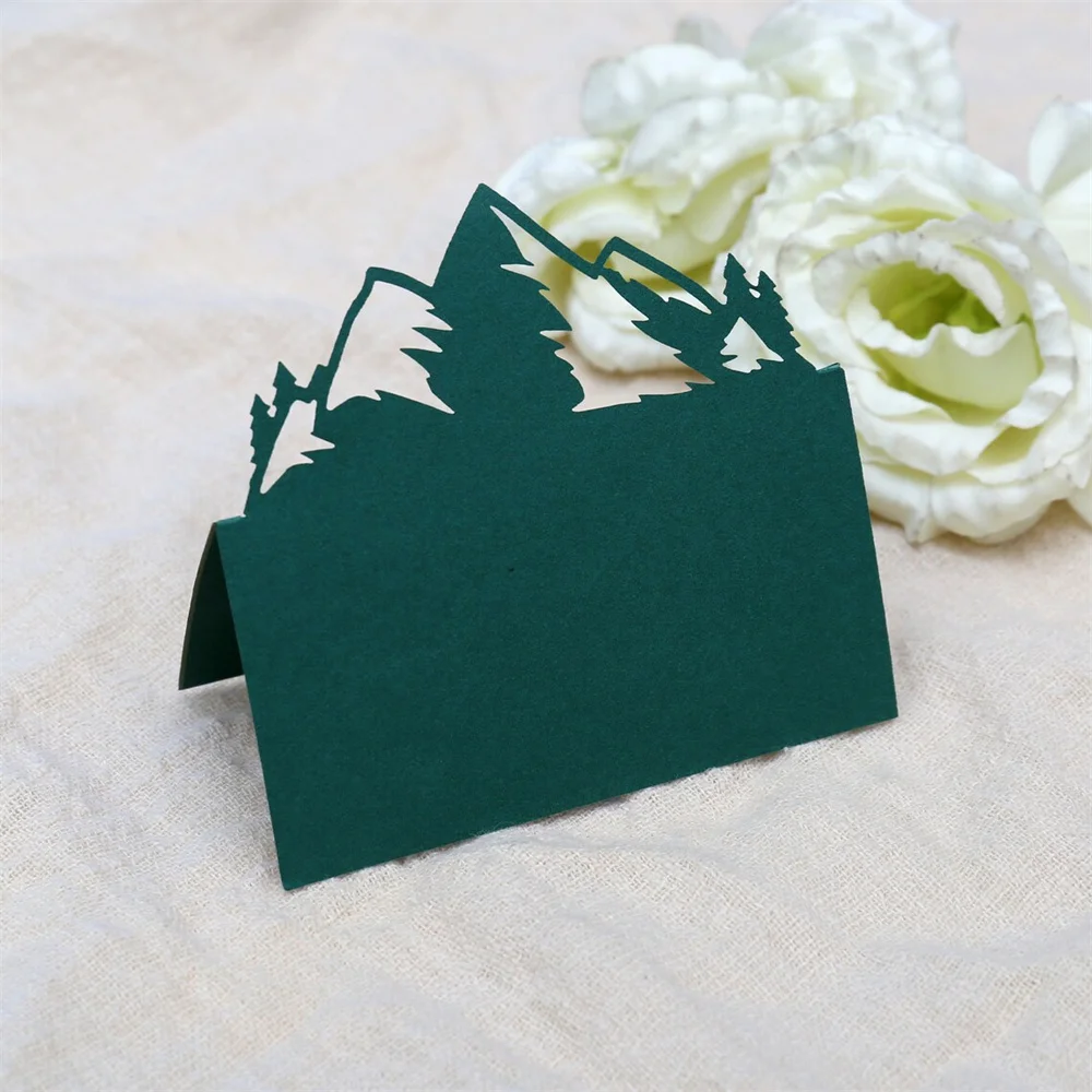 

Mountain Place Cards/music food tent cards/wedding sitting cards/ table Name cards/Forest Wedding party decor/