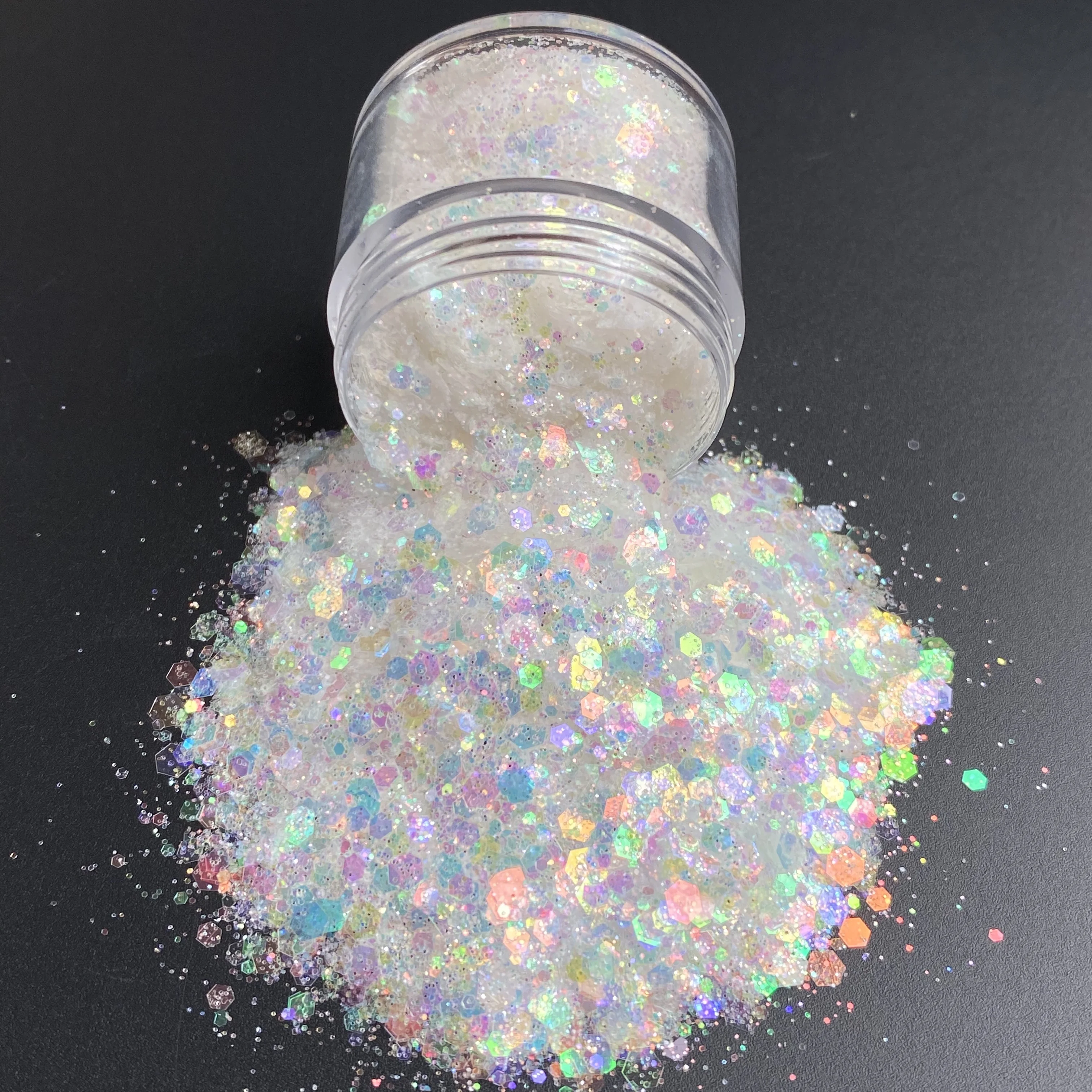 15G/Jar Hot Sale Lente Pastel Kleur Iriserende Suiker Chunky Hars Glitter Pailletten Voor Nagels Tuimelaars