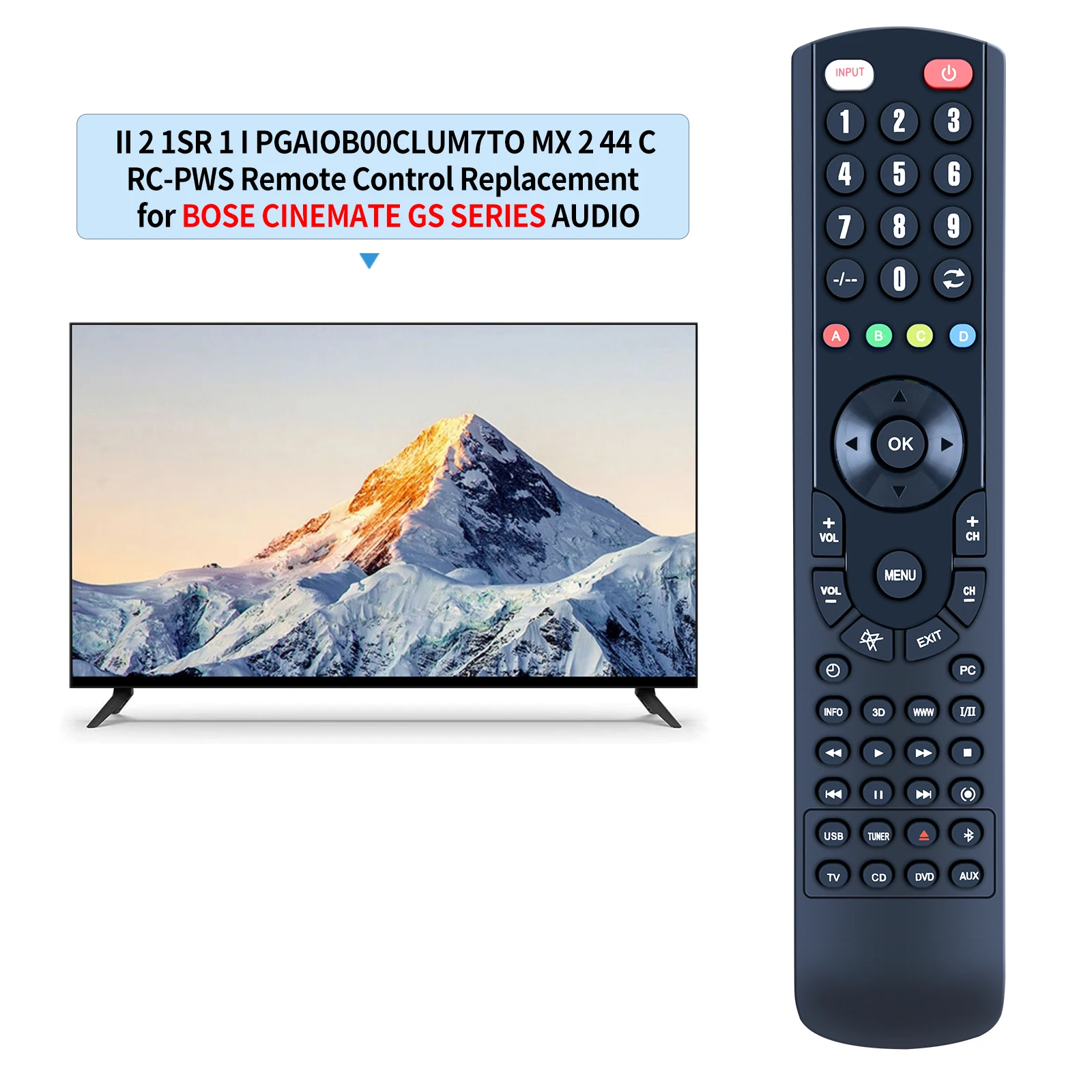 جهاز تحكم عن بعد جديد PGAIOB00CLUM7TO MX 2 44 C RC-PWS لـ BOSE CineMate GS Series II 2 1SR 1 I مكبرات الصوت