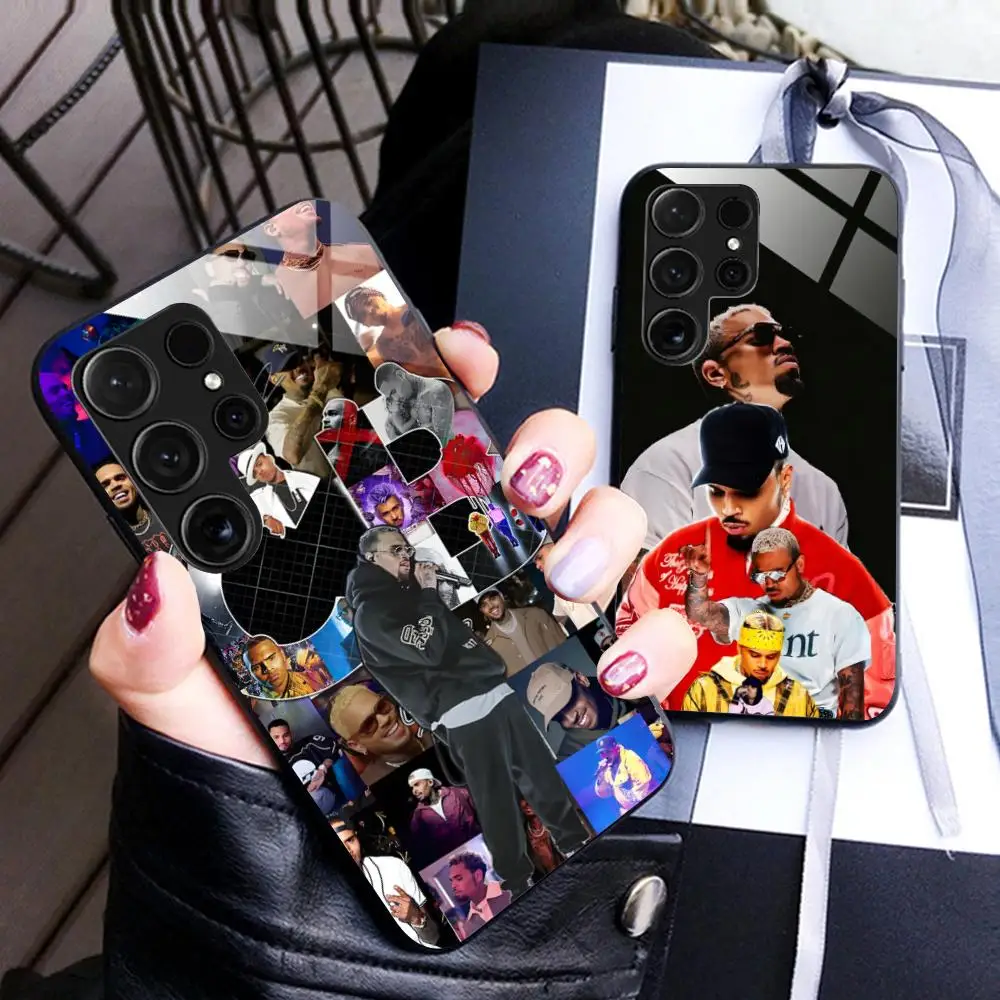 Funda de teléfono móvil Chris Brown para Samsung Galaxy A56 55 54 53 52 51 36 35 34 23 16 15 5G funda de cristal bonita