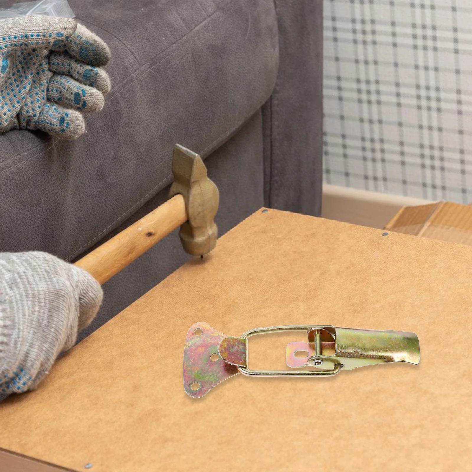 

2pcs Connectors Metal Furniture Hardware For Bed Frame Sofa Sliding Hinge Fastening Latch Slider Furniture Leg Connector