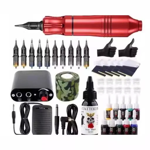 Set Tattoo All-in-One Machine Tattoo Kit Cutting Wire Fog Machine Mini Power Tattoo Needle