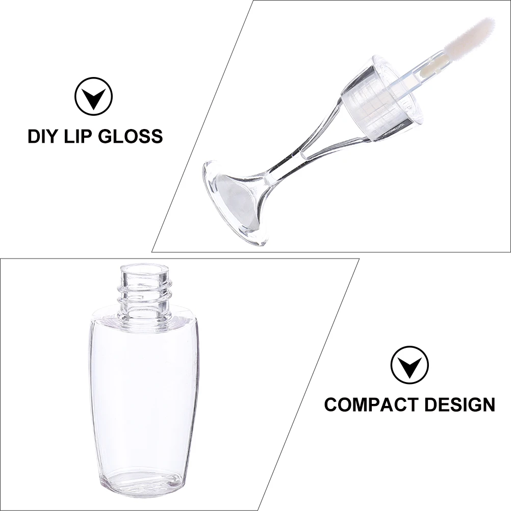 

10pcs Lip Gloss Container Plastic Wine Glass Shape Empty Refillable Tubes DIY Samples Travel Size Leak Proof Gloss