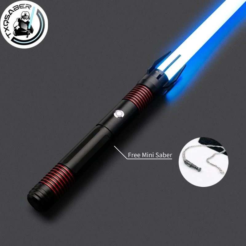 

TXQSABER Heavy Dueling Smooth Swing Lightsaber RGB 12 Colors Changing 16 fonts Metal Handle Jedi Cosplay Laser Sword Kids Toys