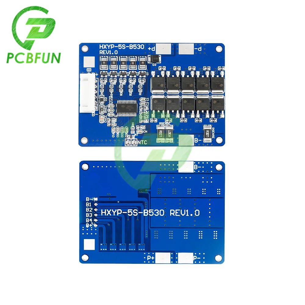 Papan Perlindungan Baterai Lithium Li-ion 5S Modul Daya 18V 21V Papan Perlindungan Pengisi Daya 18650 BMS dengan Pemerataan