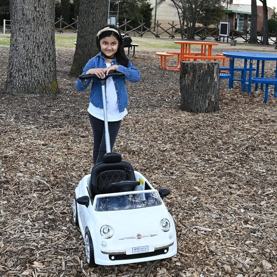 عربة دفع، مع عربة أطفال، مسند قدم ومقبض قابل للتعديل، قرن، موسيقى، عجلات ثابتة، للأطفال من سن 2-3 سنوات، 37 × 19 × 12 بوصة