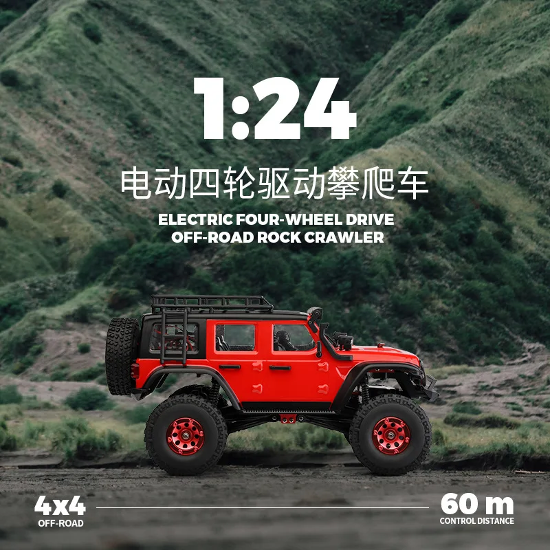 Wltoys 2428 RC Car 1:24 2.4G 4WD RC SUV Rock Crawler Off-Road Climbing Truck LED Light Vehicles Models Toys RTR Gift for Kids