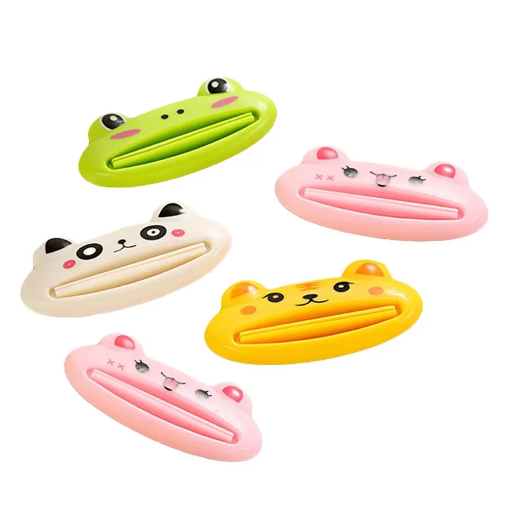 1/2/4Pcs For Home Bathroom Animal Easy Toothpaste Dispenser Plastic Tooth Paste Tube Toothpaste Squeezer Rolling Holder Cocina