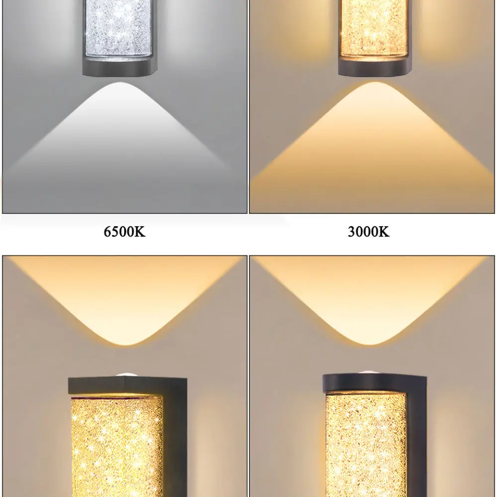 Elegant Crystal LED Wall Sconce Modern Up Down Lighting Fixture For Living Room Bedroom Balcony Indoor Home Light