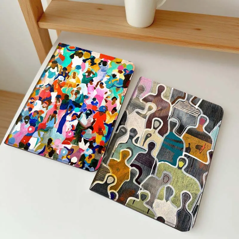 

Чехол для планшета Apple iPad Air Pro mini 1 2 3 4 5 6 7 8 9 11 M2 M3 M5 M4 5th 6th 7th 10th 11th с рисунком «Красочная толпа» в стиле мультфильма, подарок